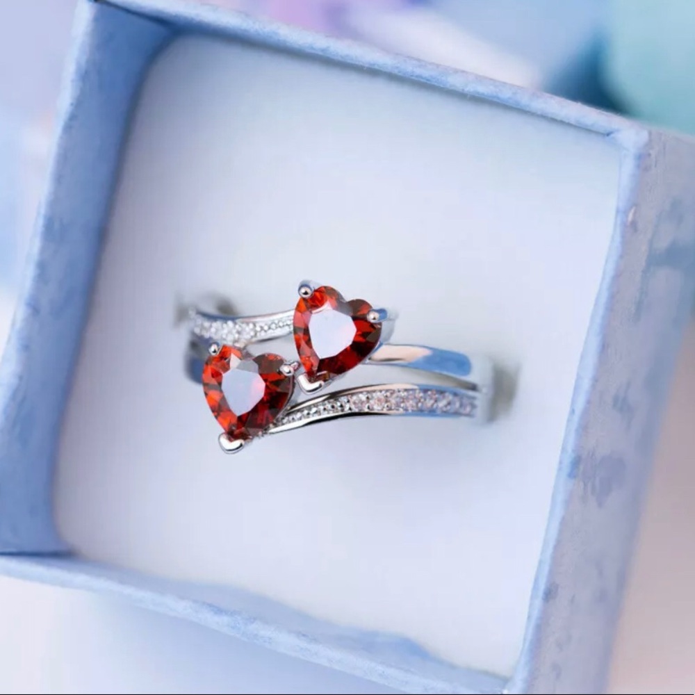 Heart To Heart Romantic Gemstone Women 925 Silver